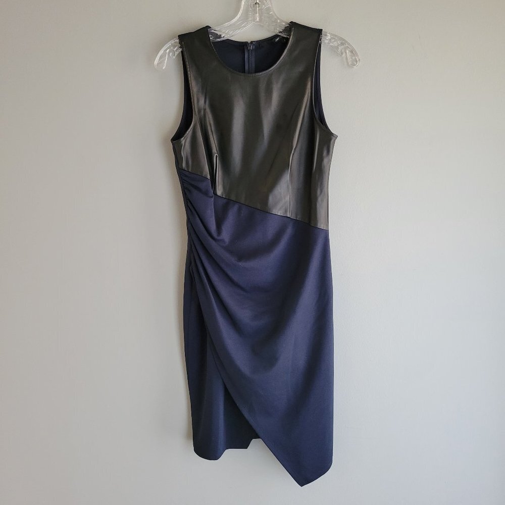 Jay Godfrey Faux Leather Wrap Dress Size 4 - Picture 2 of 8